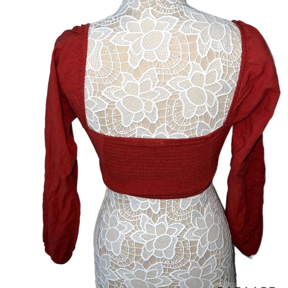 LA Hearts Auburn Red Long Sleeved Crop Top C31 - Picture 2 of 3